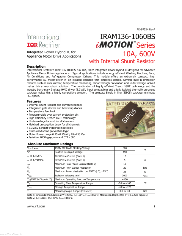 IRAM136-1060BS International Rectifier