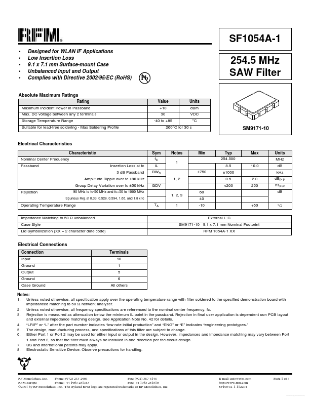 <?=SF1054A-1?> डेटा पत्रक पीडीएफ