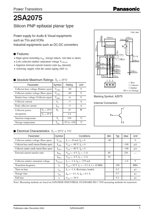 2SA2075 Panasonic