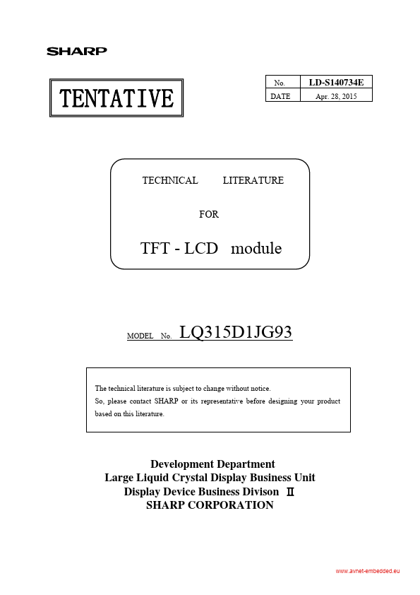 <?=LQ315D1JG93?> डेटा पत्रक पीडीएफ