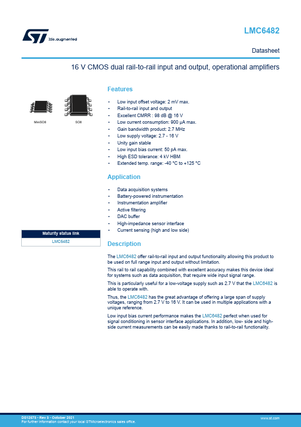 LMC6482 STMicroelectronics