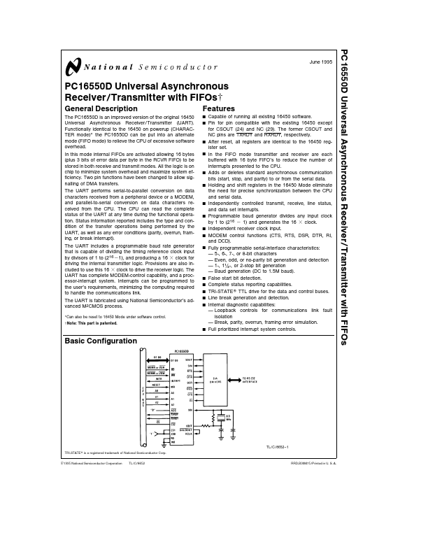 PC16550DV National Semiconductor