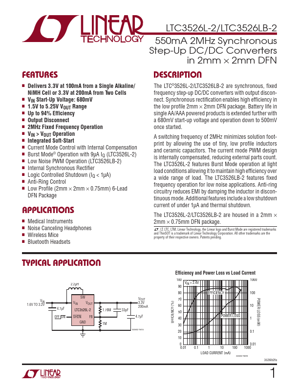 <?=LTC3526LB-2?> डेटा पत्रक पीडीएफ