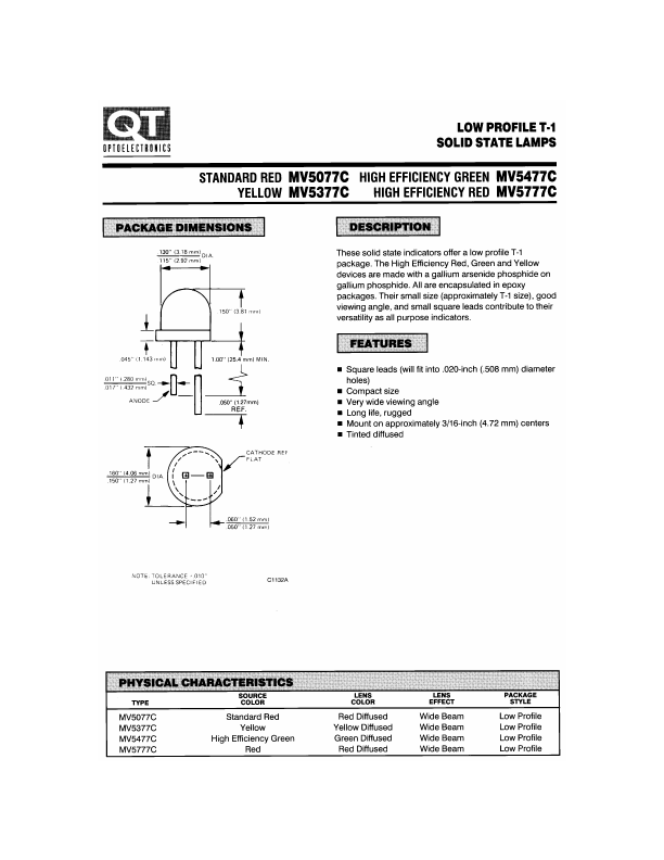 MV5077C QT Optoelectronics
