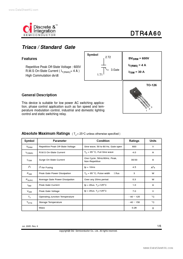 <?=DTR4A60?> डेटा पत्रक पीडीएफ