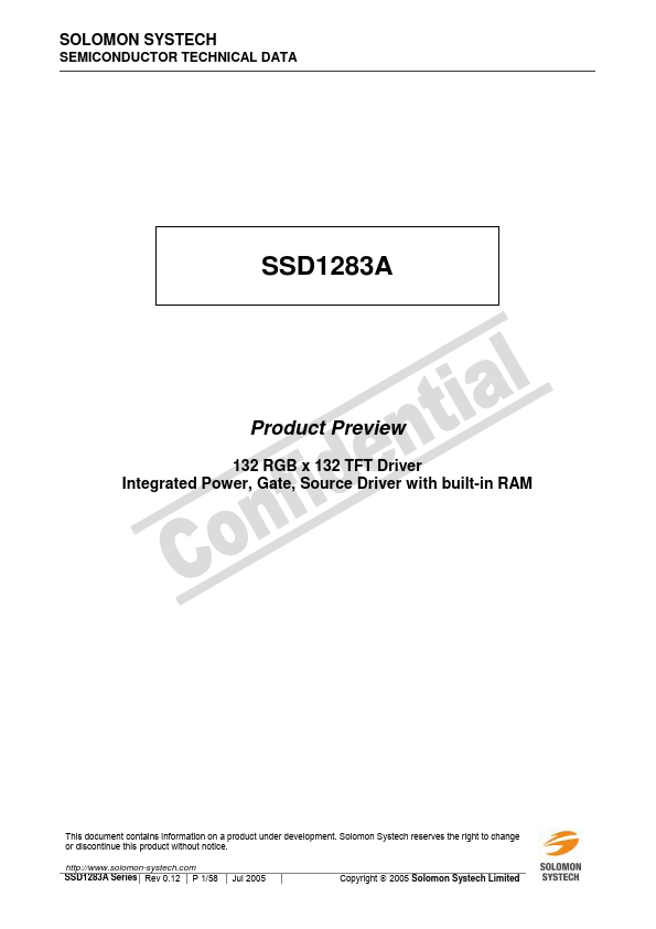 SSD1283A Solomon Systech