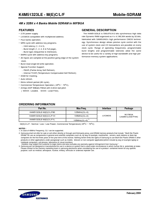 K4M51323LE-M Samsung