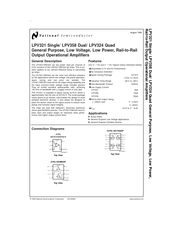 LPV358M National Semiconductor