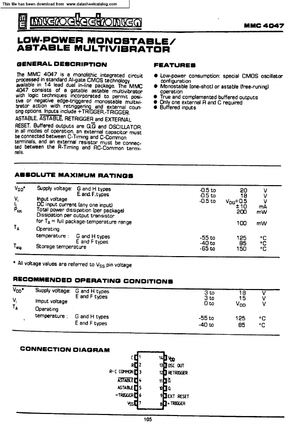 MMC4047 Micro Electronics