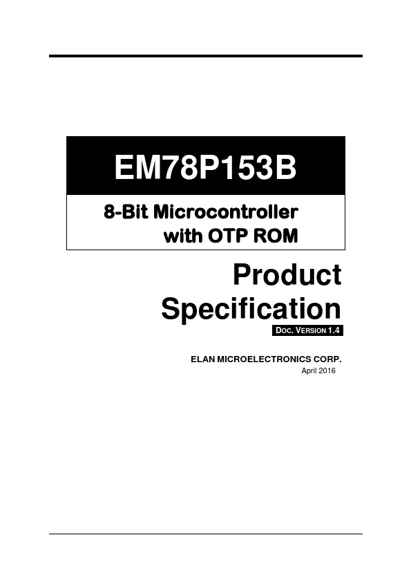 EM78P153B ELAN Microelectronics