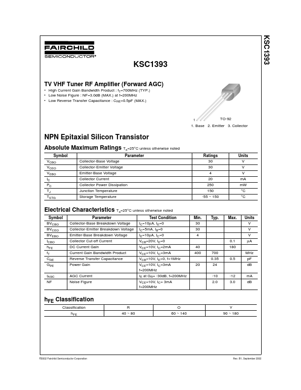 KSC1393 Fairchild Semiconductor
