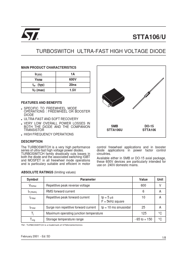 STTA106U ST Microelectronics