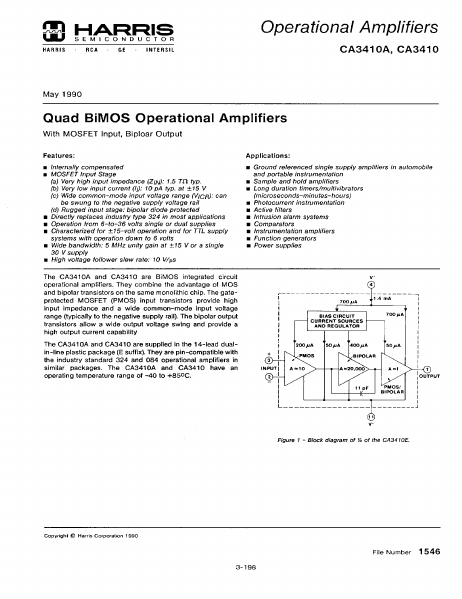 CA3410A Harris Corporation