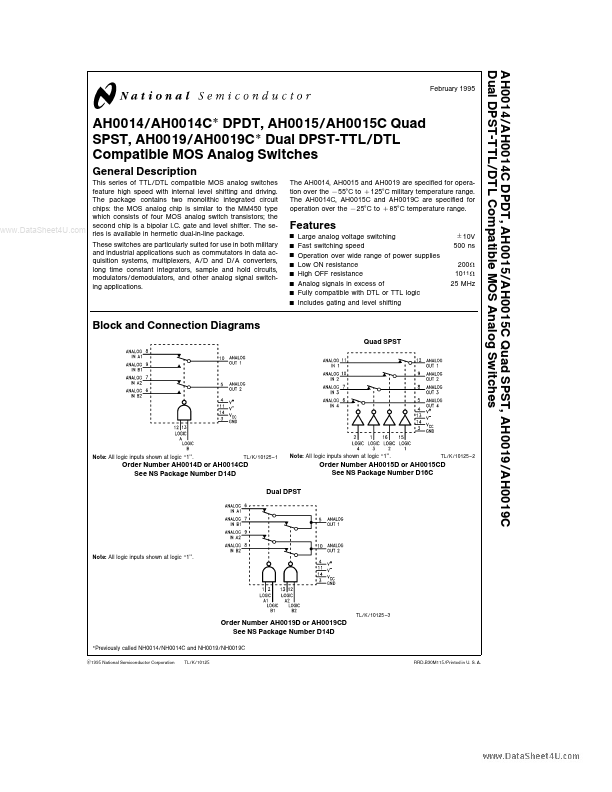 AH0019C National Semiconductor