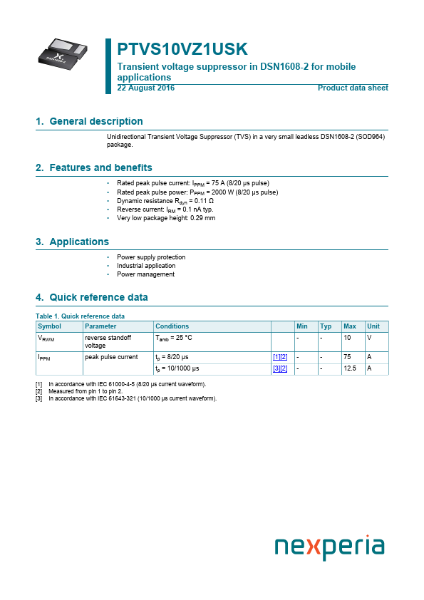 <?=PTVS10VZ1USK?> डेटा पत्रक पीडीएफ