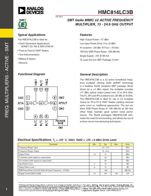 HMC814LC3B