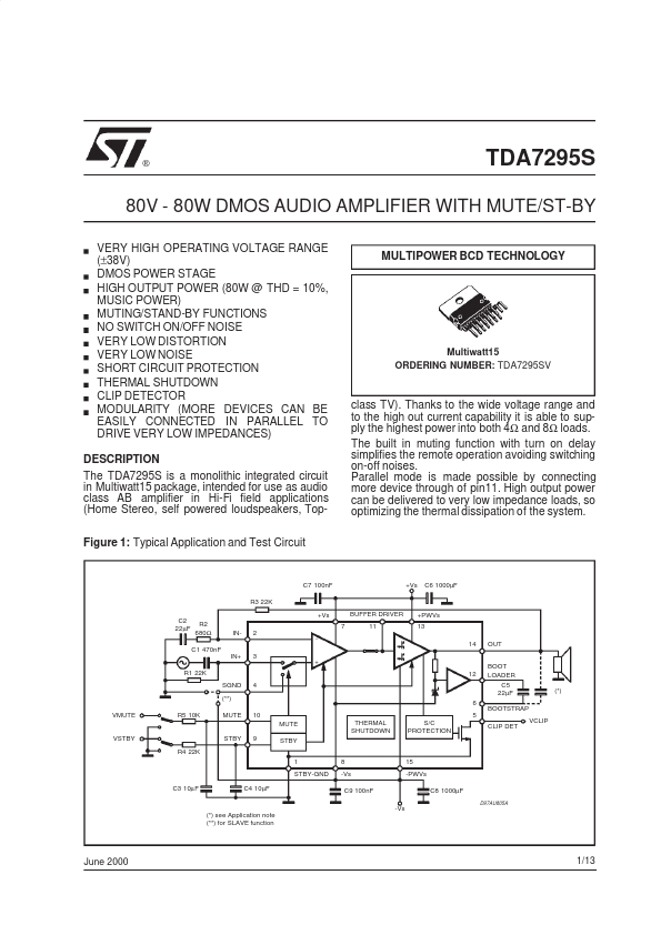 TDA7295S ST Microelectronics