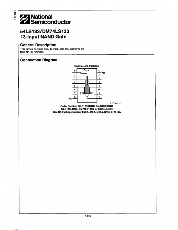 54LS133 National Semiconductor