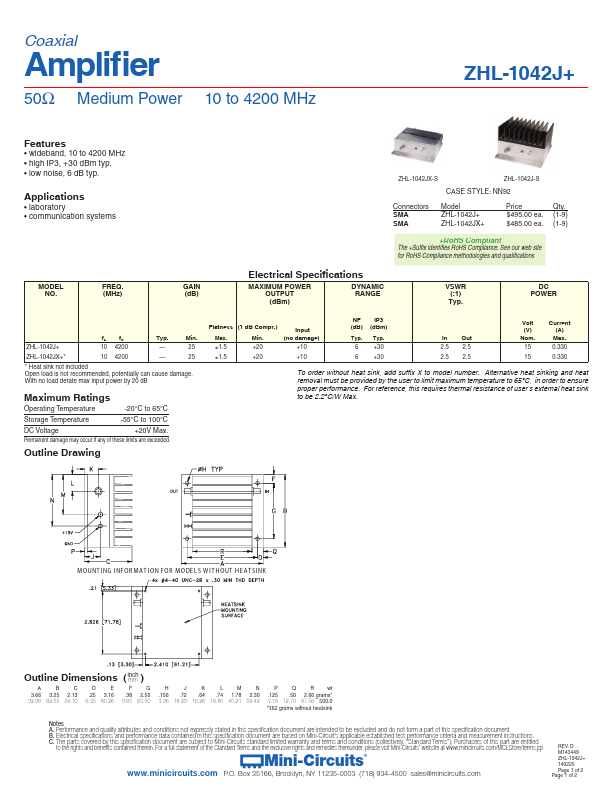 ZHL-1042JX Mini-Circuits