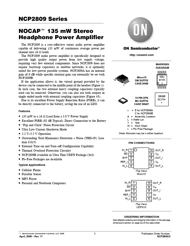 NCP2809A On Semiconductor