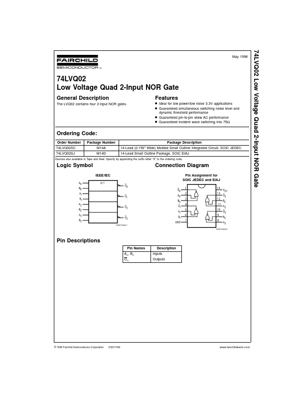 74LVQ02 Fairchild Semiconductor