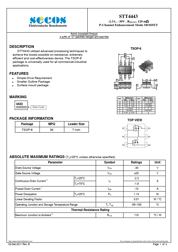 <?=STT4443?> डेटा पत्रक पीडीएफ
