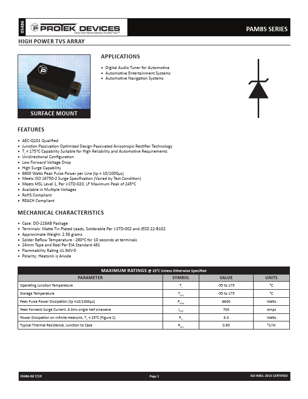 SM8S10A ProTek Devices