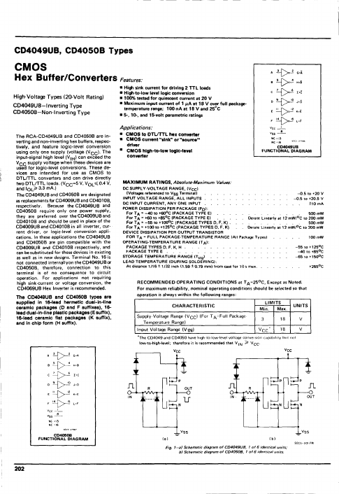 <?=CD4050B?> डेटा पत्रक पीडीएफ