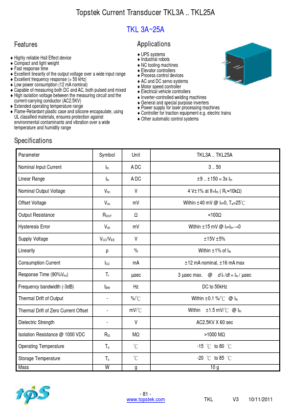 <?=TKL12.5A?> डेटा पत्रक पीडीएफ