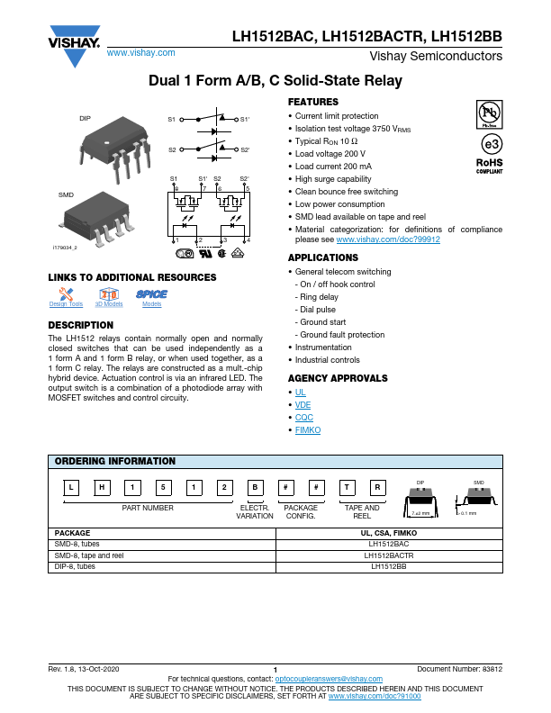 LH1512BACTR Vishay Siliconix