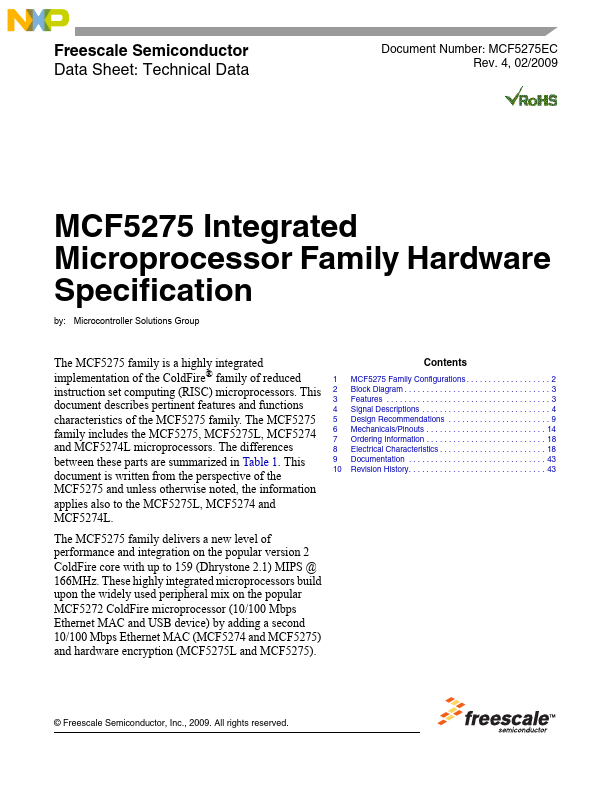 <?=MCF5275?> डेटा पत्रक पीडीएफ