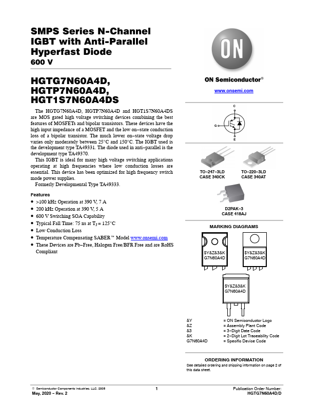 HGTP7N60A4D ON Semiconductor