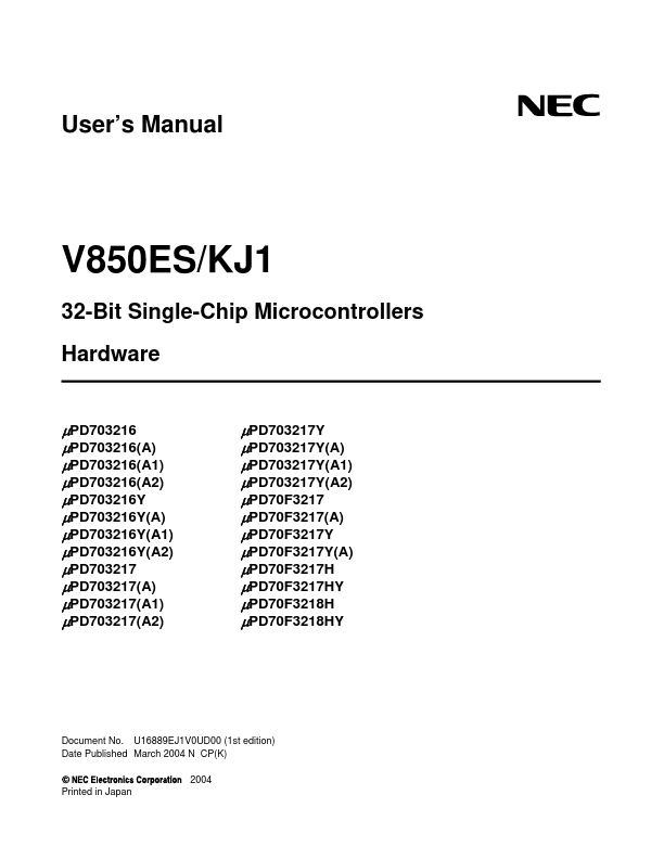 UPD70F3217 NEC Electronics
