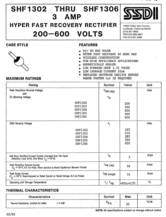 SHF1305 Solid States Devices