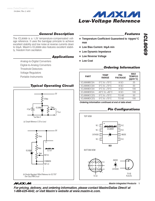 ICL8069 Maxim Integrated Products