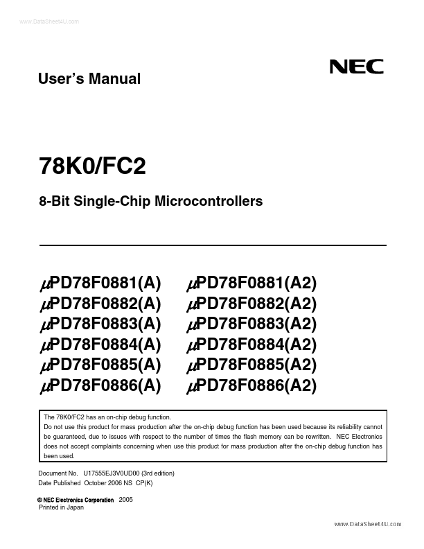 UPD78F0885A2 NEC