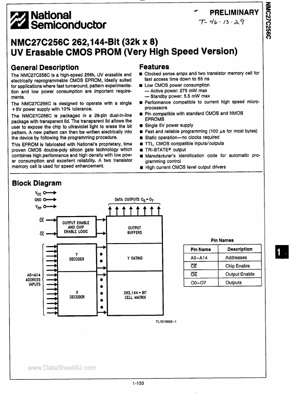 <?=NMC27C256C?> डेटा पत्रक पीडीएफ