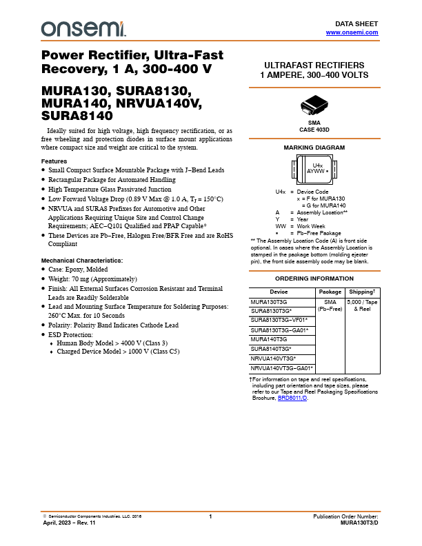 MURA140T3G ON Semiconductor