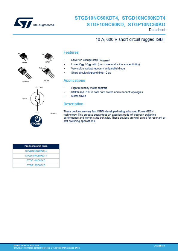 STGP10NC60KD STMicroelectronics