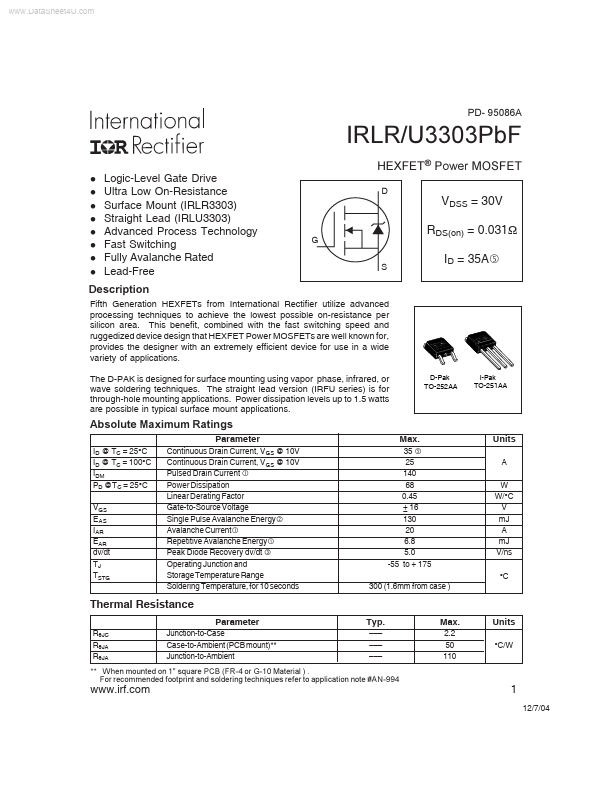 IRLR3303PBF International Rectifier