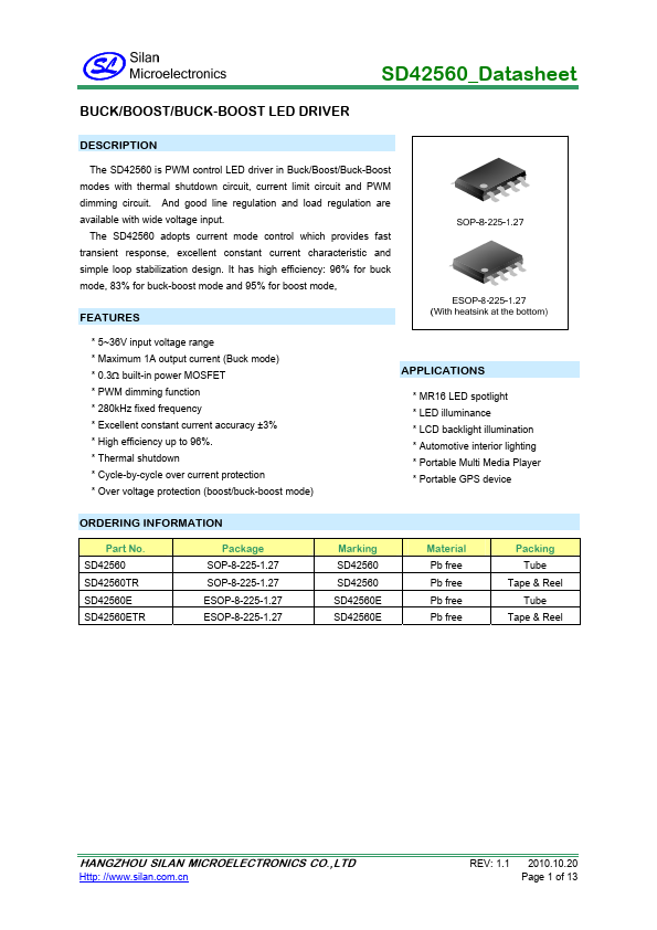 SD42560TR Silan Microelectronics