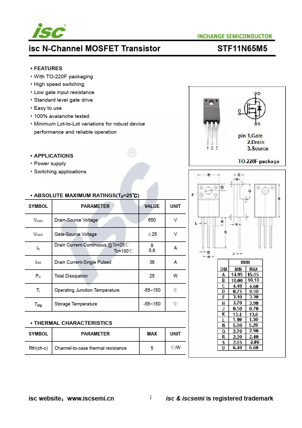 STF11N65M5