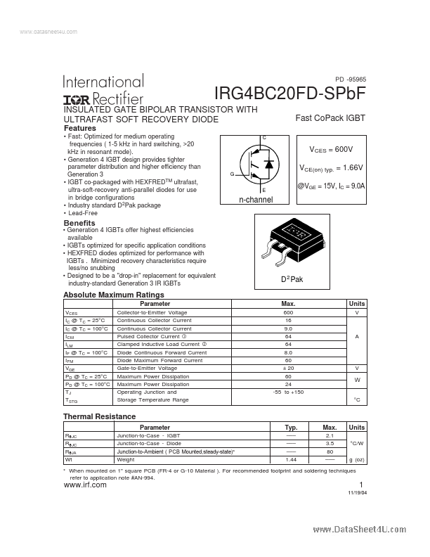 IRG4BC20FD-SPBF International Rectifier