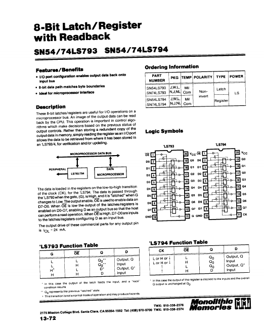 74LS794 Monolithic