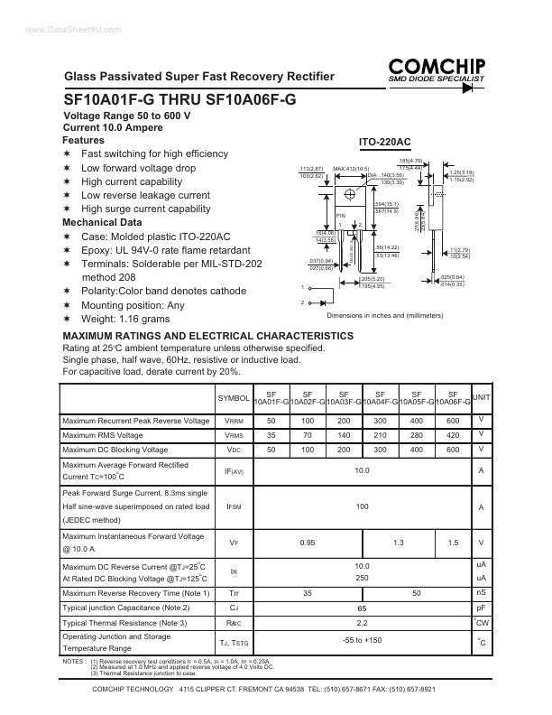 SF10A06F-G Comchip Technology