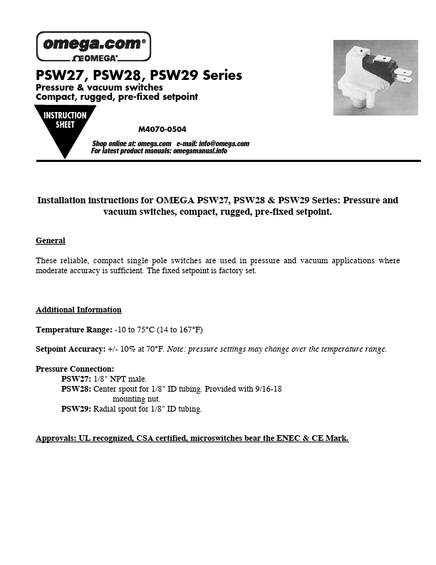 <?=PSW27V-75W?> डेटा पत्रक पीडीएफ