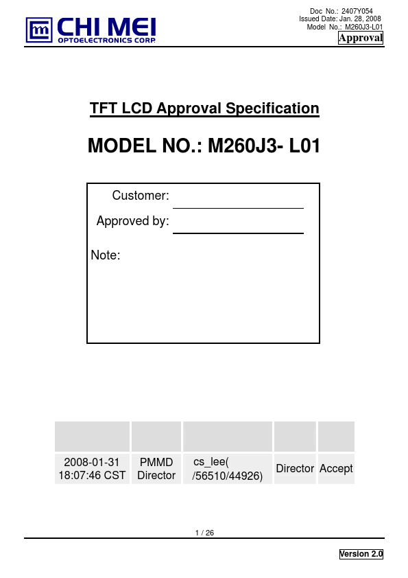 <?=M260J3-L01?> डेटा पत्रक पीडीएफ