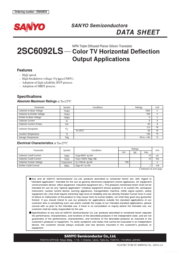 C6092LS Sanyo