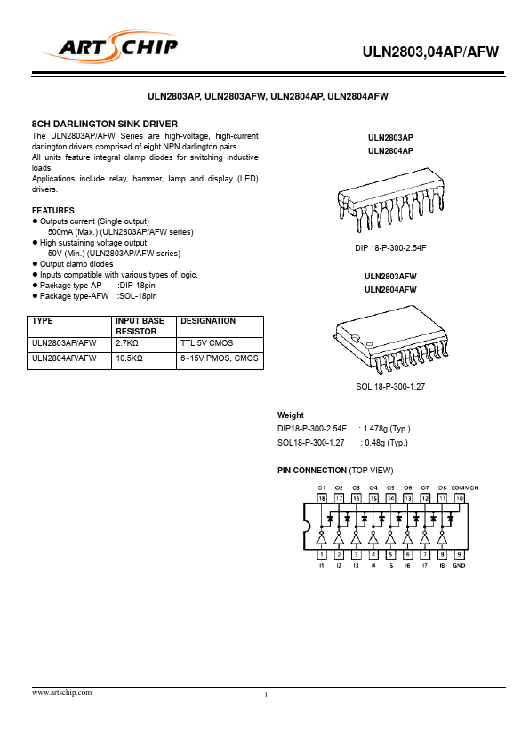 ULN2803AP ART CHIP