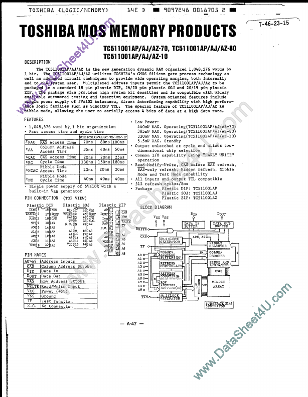 <?=TC511001AJ-70?> डेटा पत्रक पीडीएफ